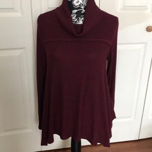 Knox Rose Cowl Sweater, Maroon, Size M